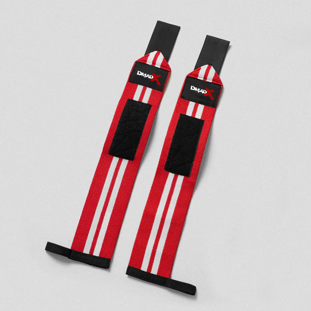 Wrist Wraps - 18" Weightlifting Wrist Support - Red/White