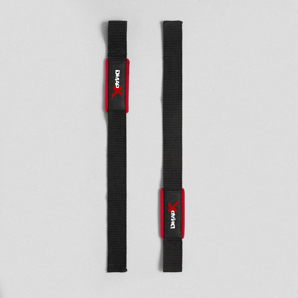 Lifting Straps | Premium Padded Weightlifting Straps - Black/Red