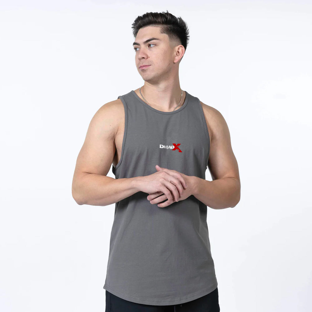Ascend Scoop Hem Tank - Charcoal