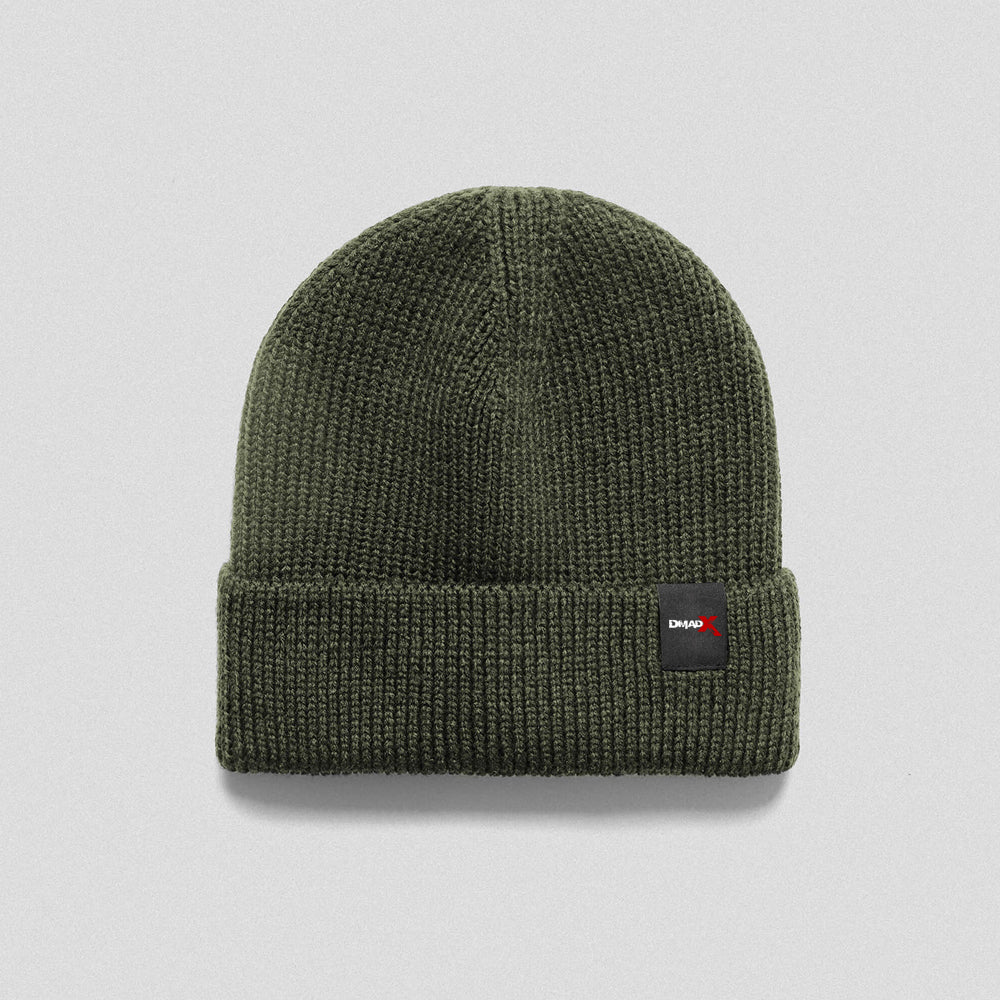 Ribbed Knit Skull Beanie - Green
