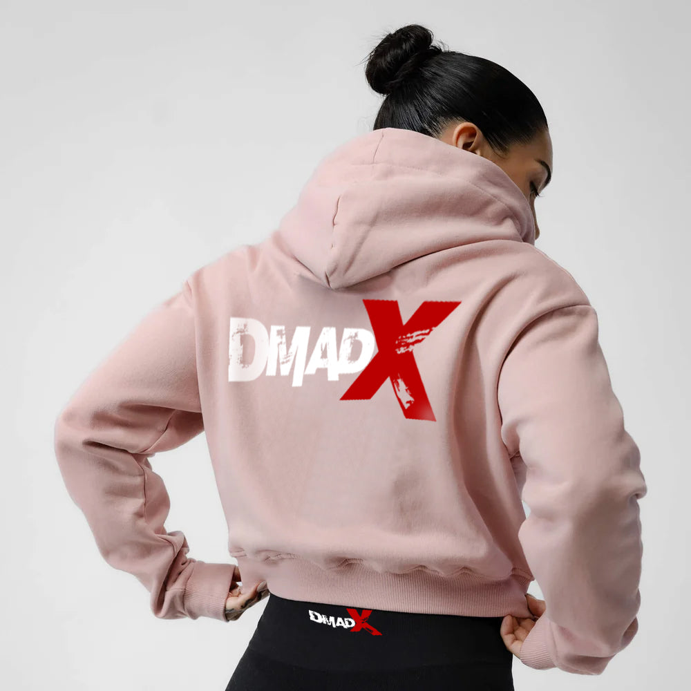 Cropped Zip-Up Hoodie - Mauve