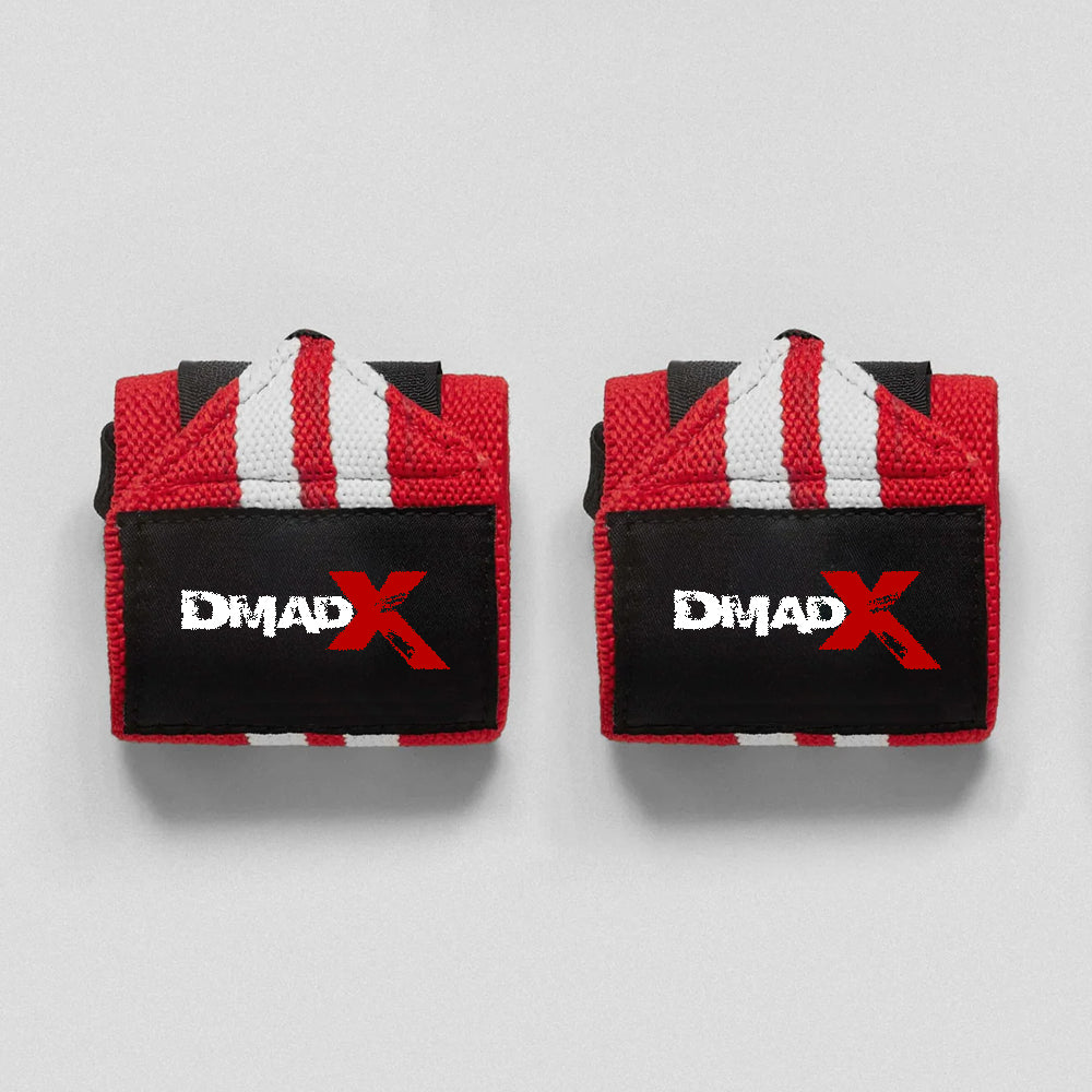 Wrist Wraps - 18" Weightlifting Wrist Support - Red/White