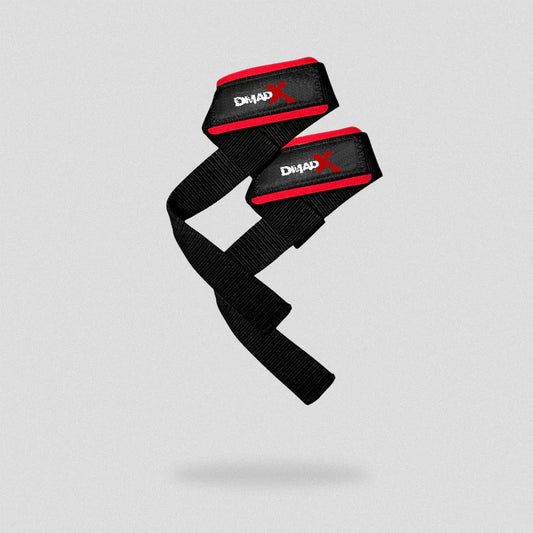 Lifting Straps | Premium Padded Weightlifting Straps - Black/Red