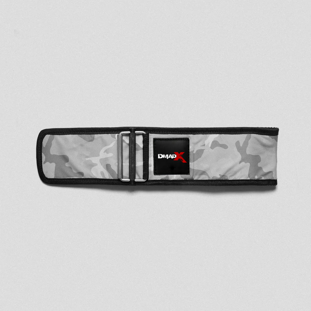 Quick Locking Weightlifting Belt | Premium Back Support - White Camo