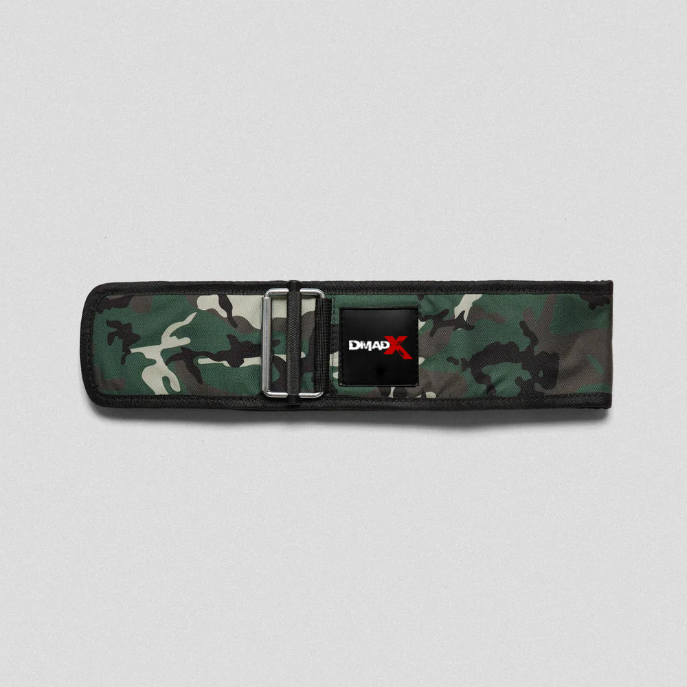 Quick Locking Weightlifting Belt | Premium Back Support - Woodland Camo