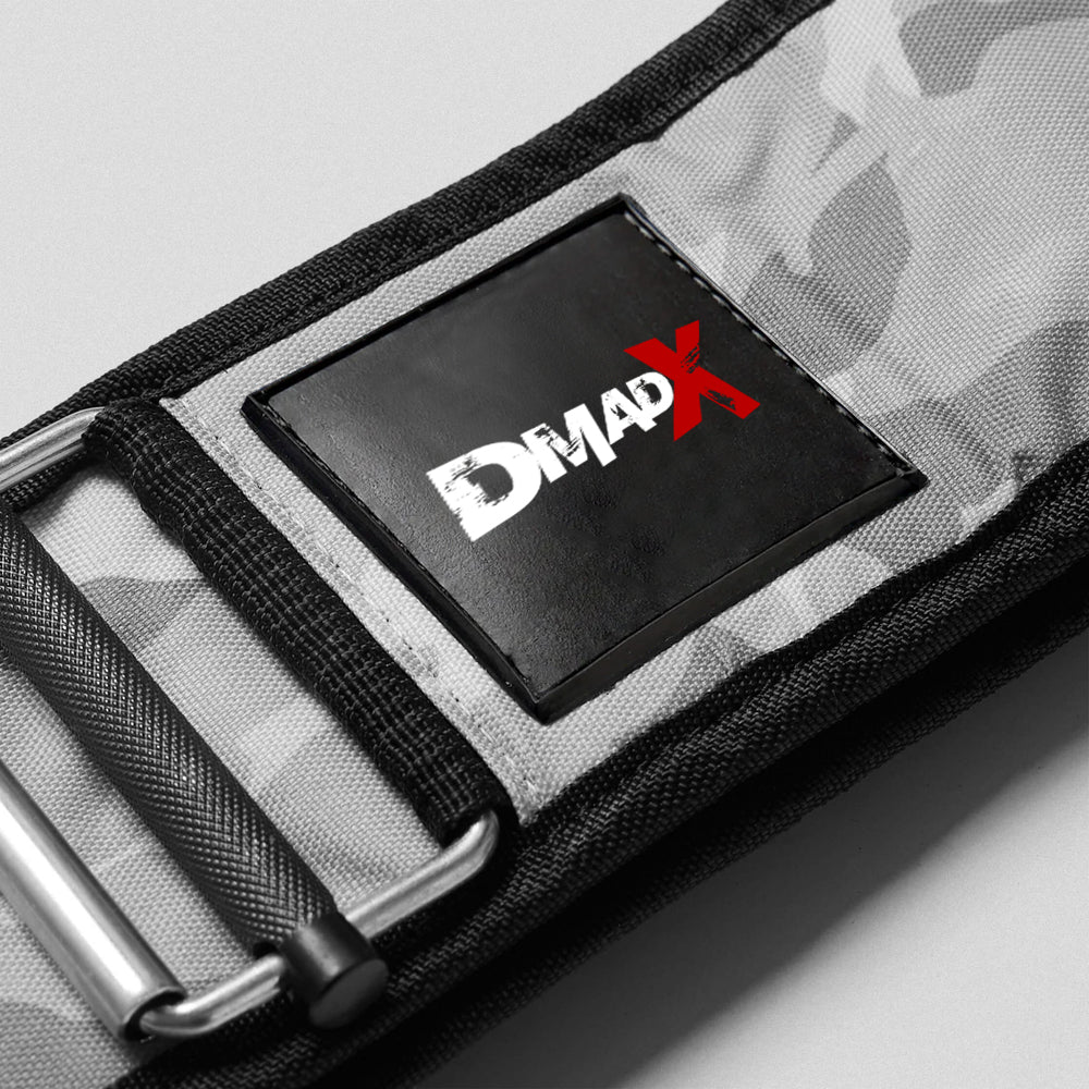 Quick Locking Weightlifting Belt | Premium Back Support - White Camo
