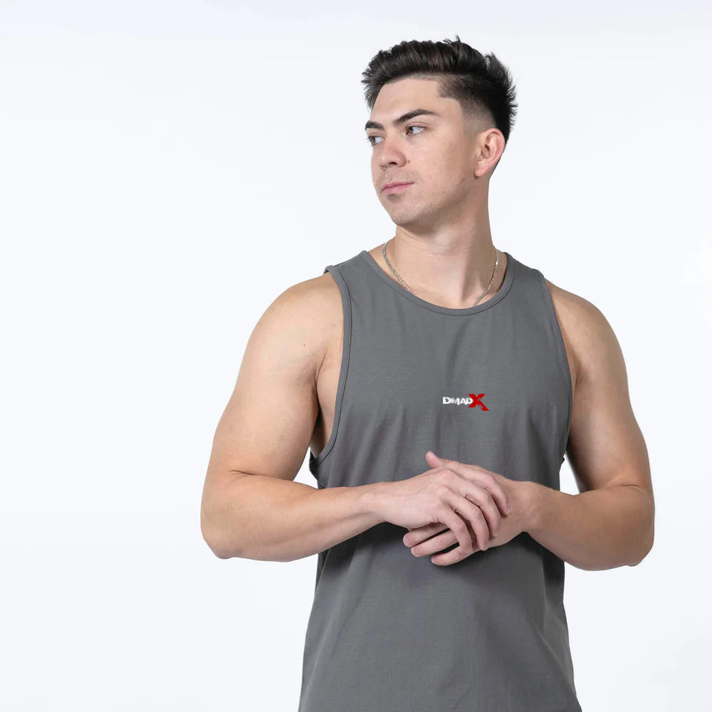 Ascend Scoop Hem Tank - Charcoal