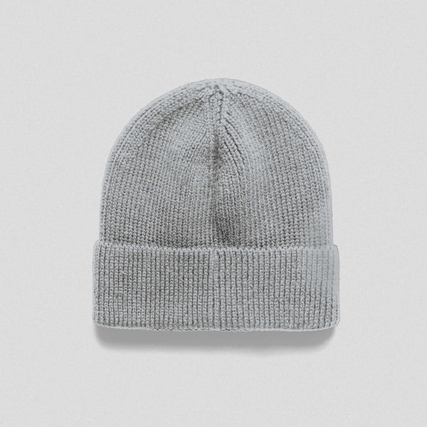 Ribbed Knit Skull Beanie - Gray